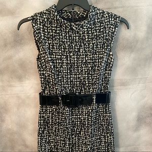 Black & White print Nine West dress w/ accent belt